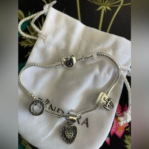 Pandora charm bracelet with charms